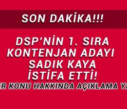 DSP’nin Kontenjan Adayı Sadık Kaya İstifa Etti